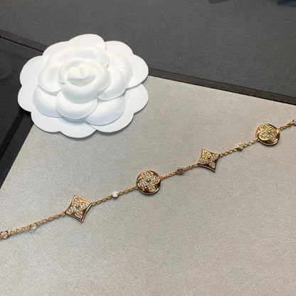 [Ornora Jewelry]STAR AND SUN 4 MOTIFS GOLD DIAMONDS BRACELET