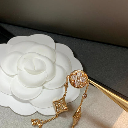 [Ornora Jewelry]STAR AND SUN 4 MOTIFS GOLD DIAMONDS BRACELET