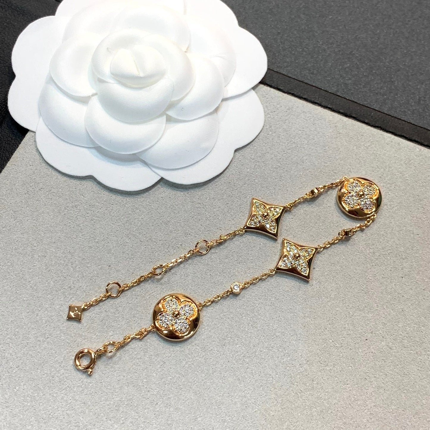 [Ornora Jewelry]STAR AND SUN 4 MOTIFS GOLD DIAMONDS BRACELET