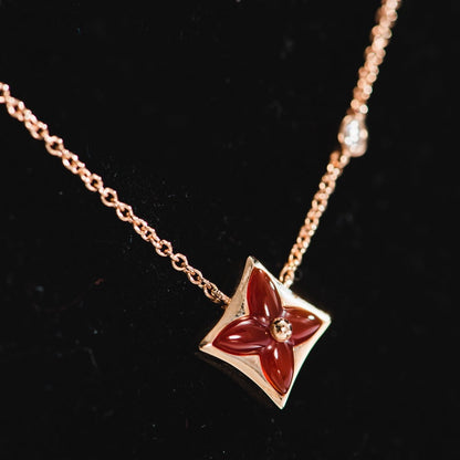 [Ornora Jewelry]STAR NECKLACE PINK GOLD 1 DIAMOND