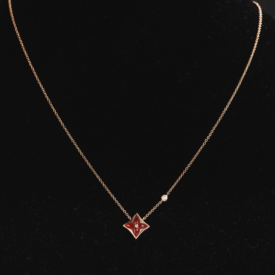 [Ornora Jewelry]STAR NECKLACE PINK GOLD 1 DIAMOND