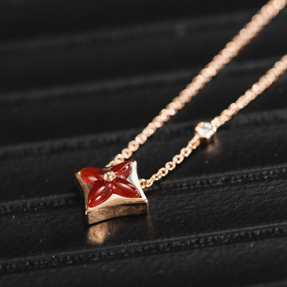 [Ornora Jewelry]STAR NECKLACE PINK GOLD 1 DIAMOND
