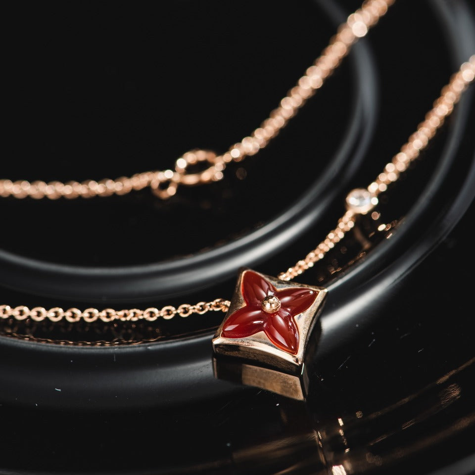 [Ornora Jewelry]STAR NECKLACE PINK GOLD 1 DIAMOND