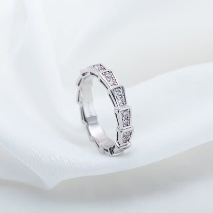 [Ornora Jewelry]SERPENTI RING SILVER DIAMOND PAVED 3MM