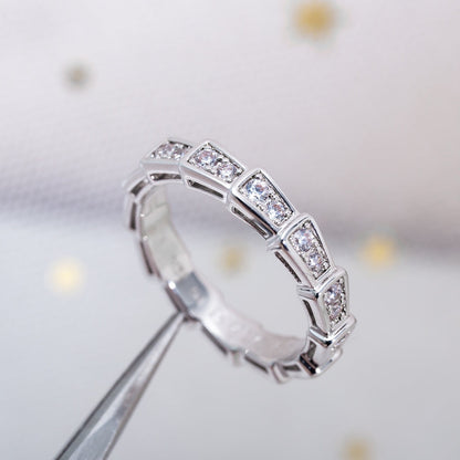 [Ornora Jewelry]SERPENTI RING SILVER DIAMOND PAVED 3MM