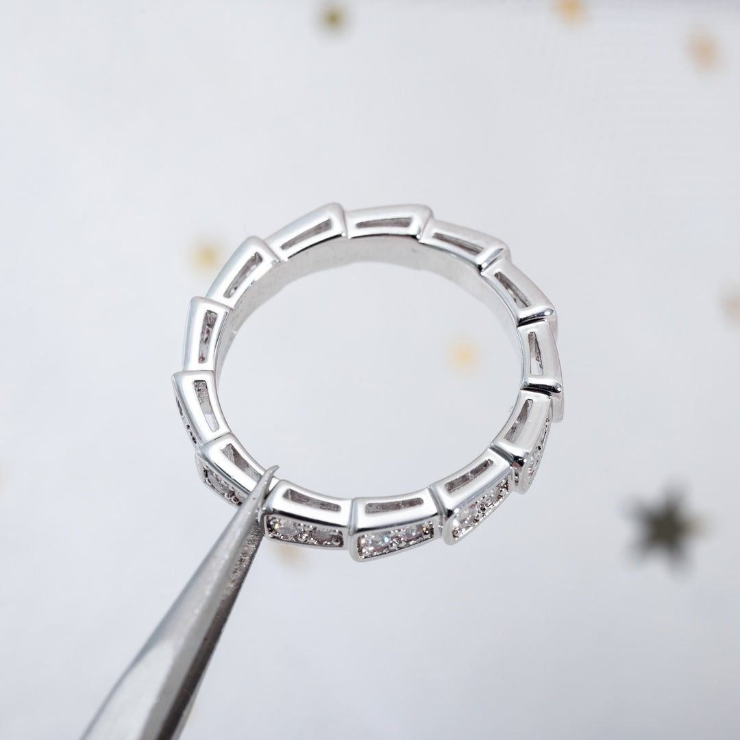 [Ornora Jewelry]SERPENTI RING SILVER DIAMOND PAVED 3MM