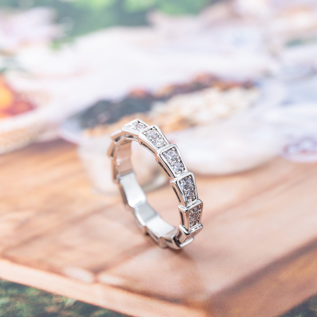 [Ornora Jewelry]SERPENTI RING SILVER DIAMOND PAVED 3MM