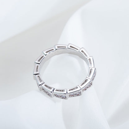 [Ornora Jewelry]SERPENTI RING SILVER DIAMOND PAVED 3MM