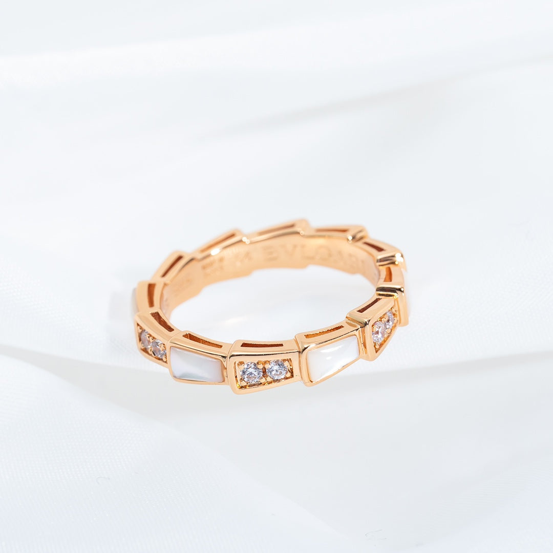 [Ornora Jewelry]SERPENTI RING PINK GOLD DIAMOND MOP 3MM