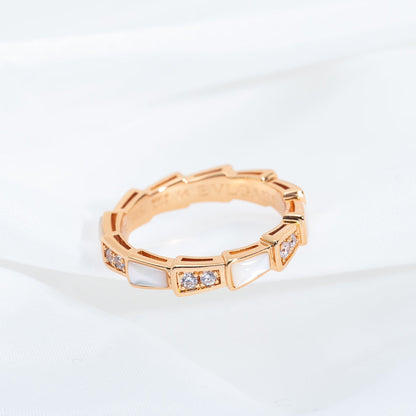 [Ornora Jewelry]SERPENTI RING PINK GOLD DIAMOND MOP 3MM