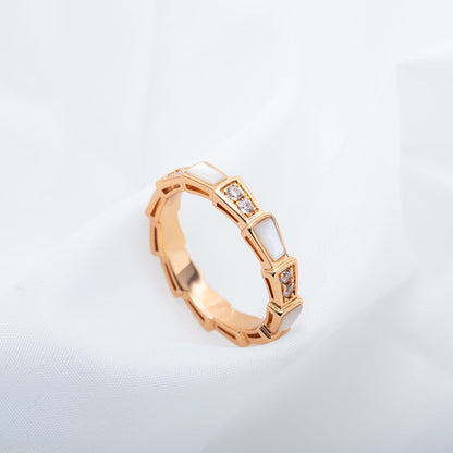 [Ornora Jewelry]SERPENTI RING PINK GOLD DIAMOND MOP 3MM