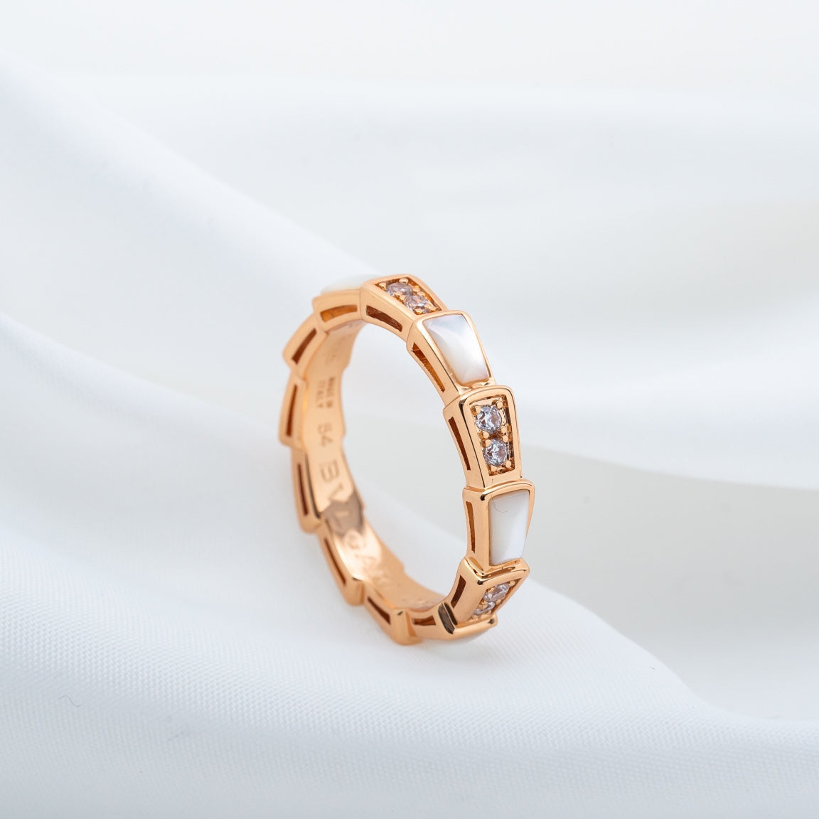 [Ornora Jewelry]SERPENTI RING PINK GOLD DIAMOND MOP 3MM