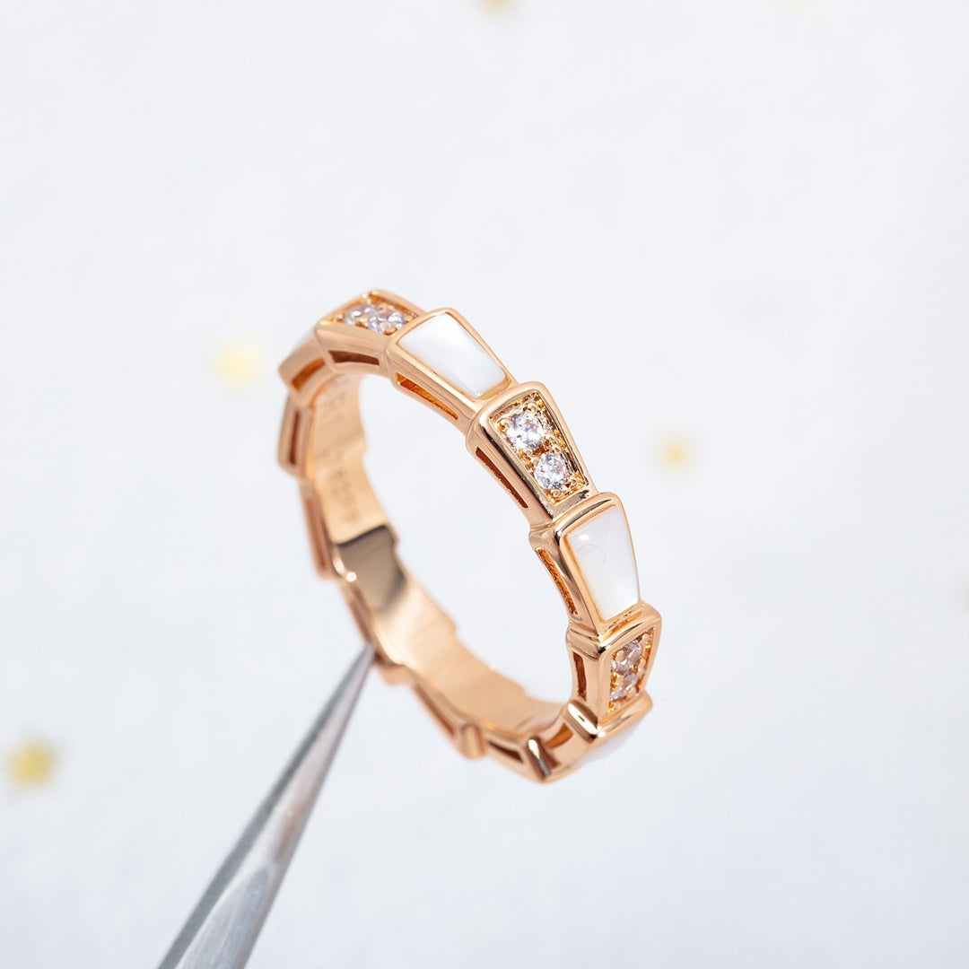 [Ornora Jewelry]SERPENTI RING PINK GOLD DIAMOND MOP 3MM