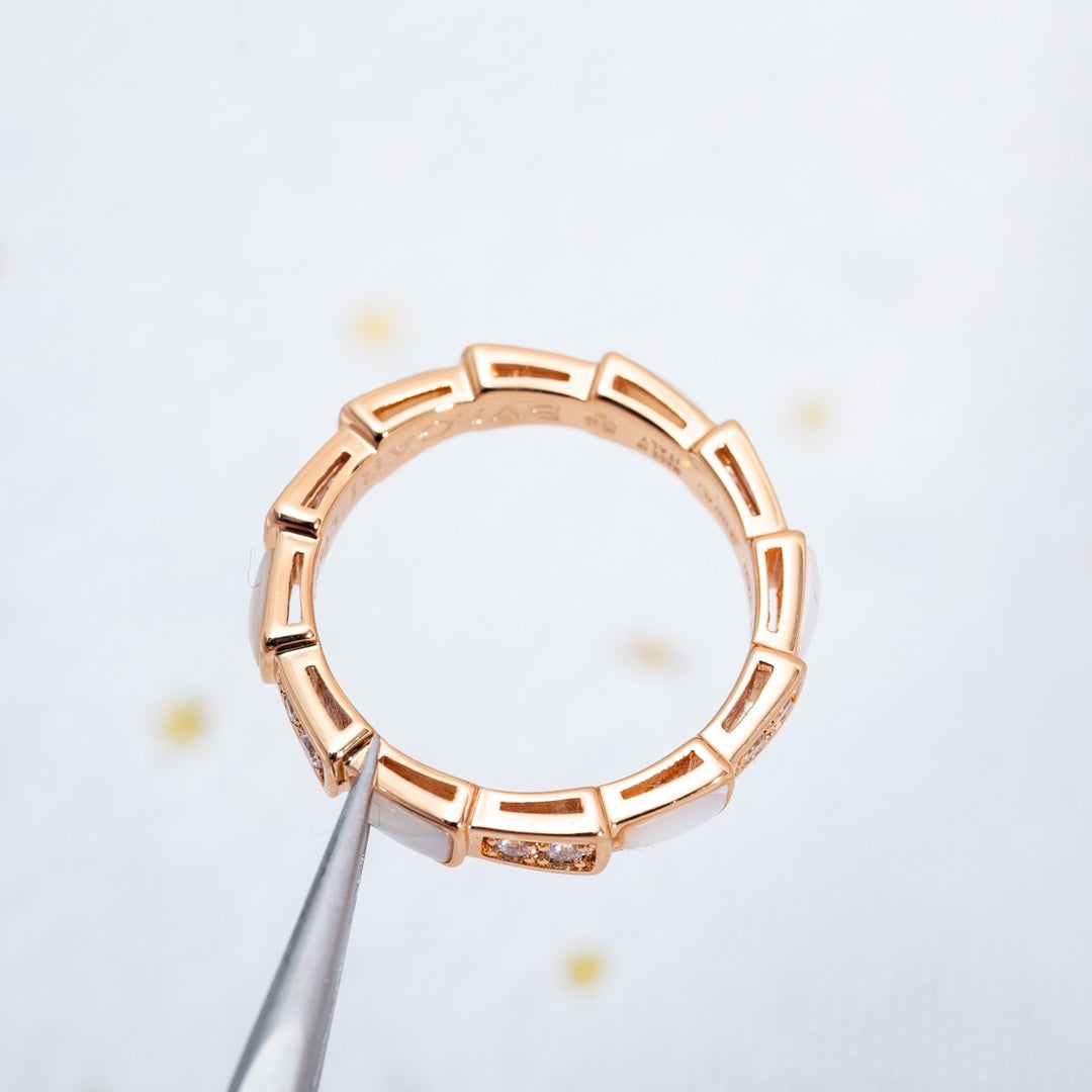 [Ornora Jewelry]SERPENTI RING PINK GOLD DIAMOND MOP 3MM