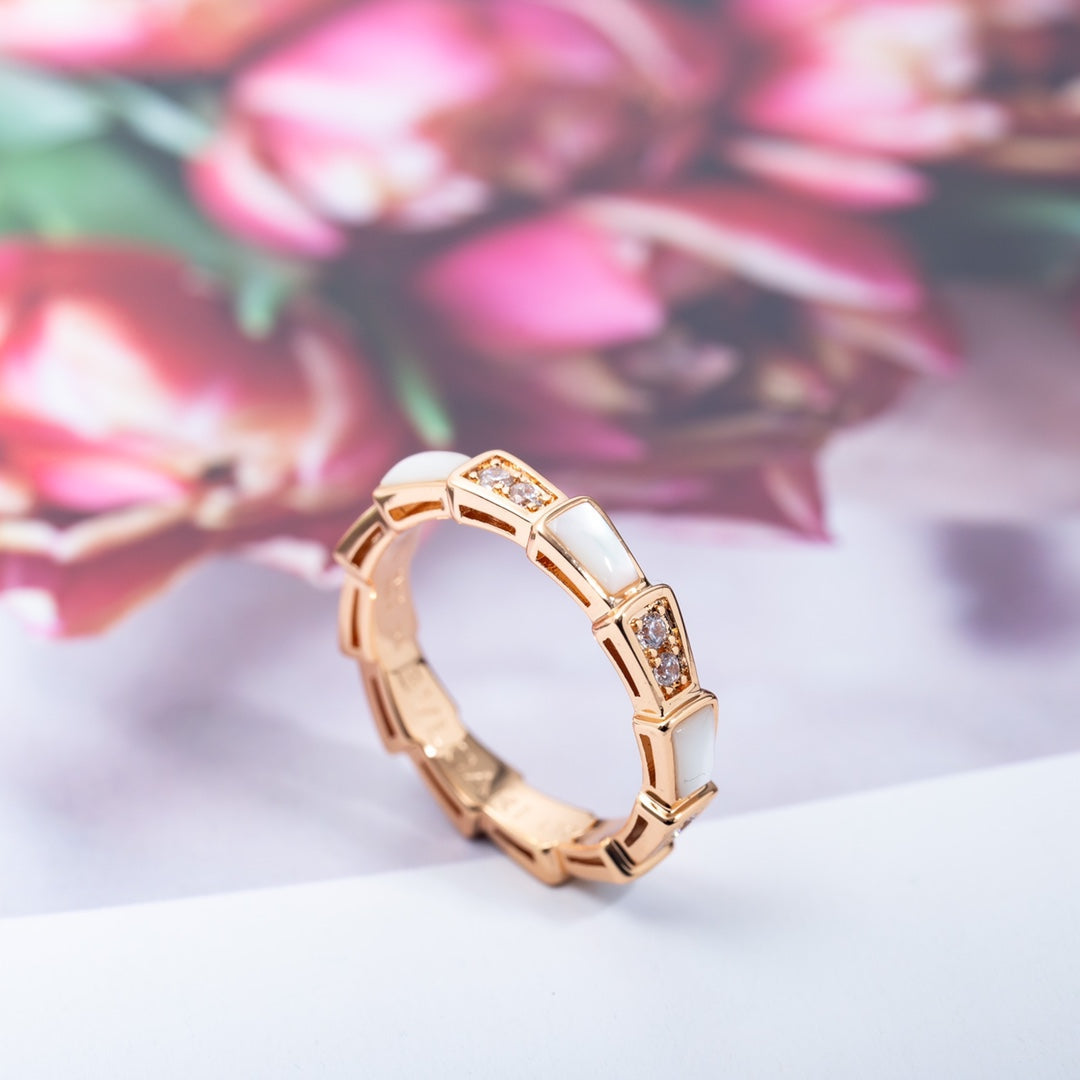 [Ornora Jewelry]SERPENTI RING PINK GOLD DIAMOND MOP 3MM