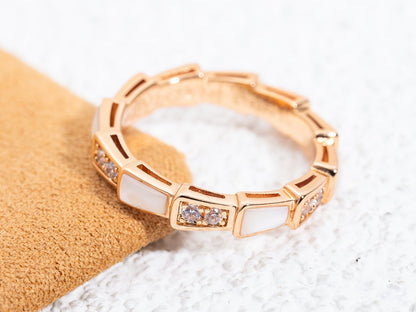 [Ornora Jewelry]SERPENTI RING PINK GOLD DIAMOND MOP 3MM