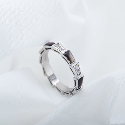 [Ornora Jewelry]SERPENTI RING SILVER  DIAMOND BLACK MOP 3MM