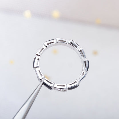 [Ornora Jewelry]SERPENTI RING SILVER  DIAMOND BLACK MOP 3MM