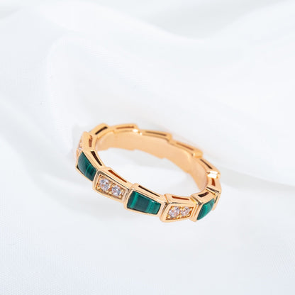 [Ornora Jewelry]SERPENTI RING PINK GOLD MALACHITE DIAMOND 3MM