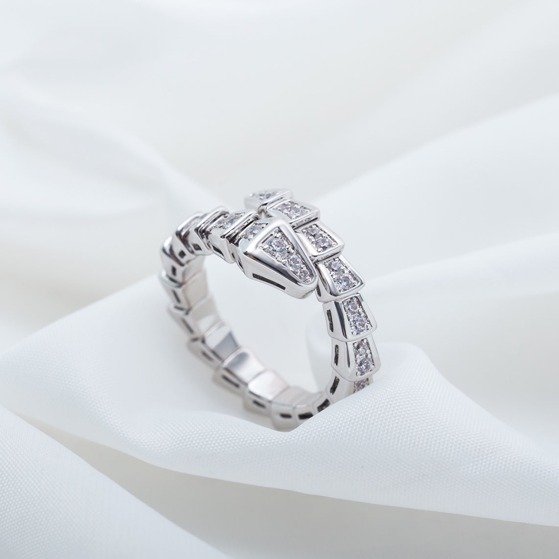 [Ornora Jewelry]SERPENTI RING SILVER DIAMOND PAVED 4MM