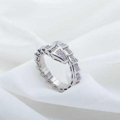 [Ornora Jewelry]SERPENTI RING SILVER DIAMOND PAVED 4MM
