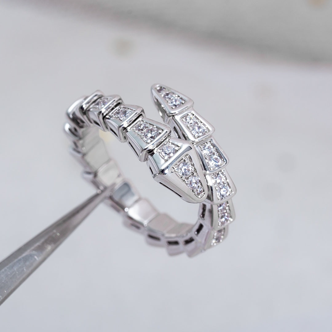 [Ornora Jewelry]SERPENTI RING SILVER DIAMOND PAVED 4MM