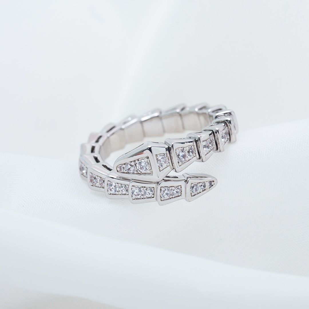 [Ornora Jewelry]SERPENTI RING SILVER DIAMOND PAVED 4MM