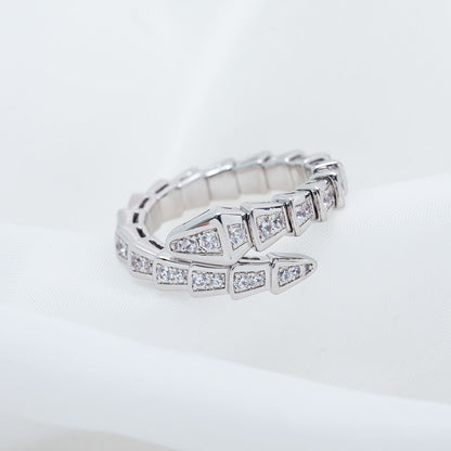 [Ornora Jewelry]SERPENTI RING SILVER DIAMOND PAVED 4MM