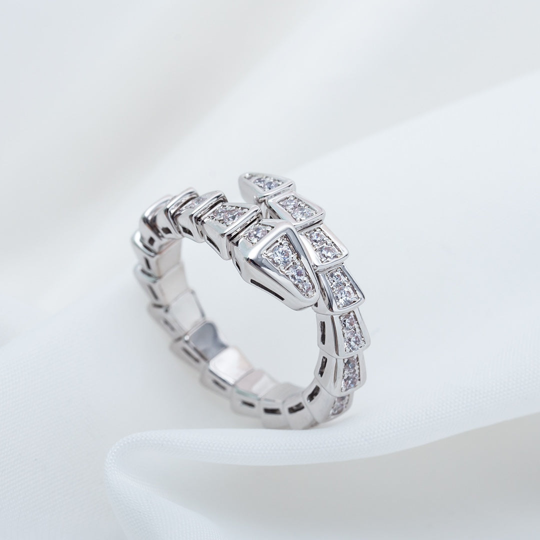 [Ornora Jewelry]SERPENTI RING SILVER DIAMOND PAVED 4MM