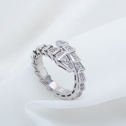 [Ornora Jewelry]SERPENTI RING SILVER DIAMOND PAVED 4MM
