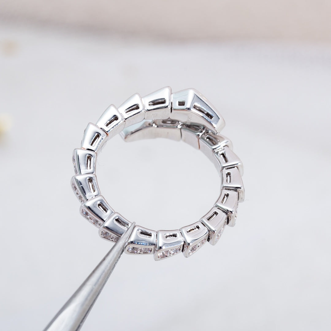 [Ornora Jewelry]SERPENTI RING SILVER DIAMOND PAVED 4MM