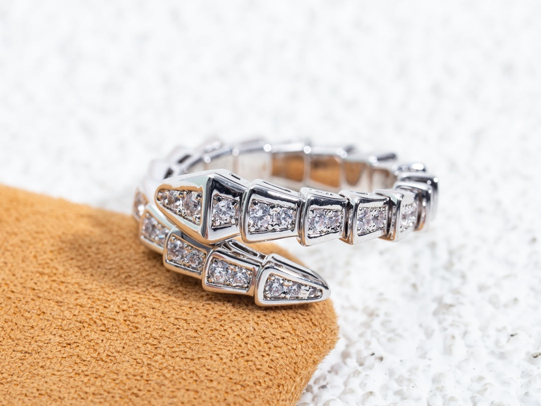 [Ornora Jewelry]SERPENTI RING SILVER DIAMOND PAVED 4MM