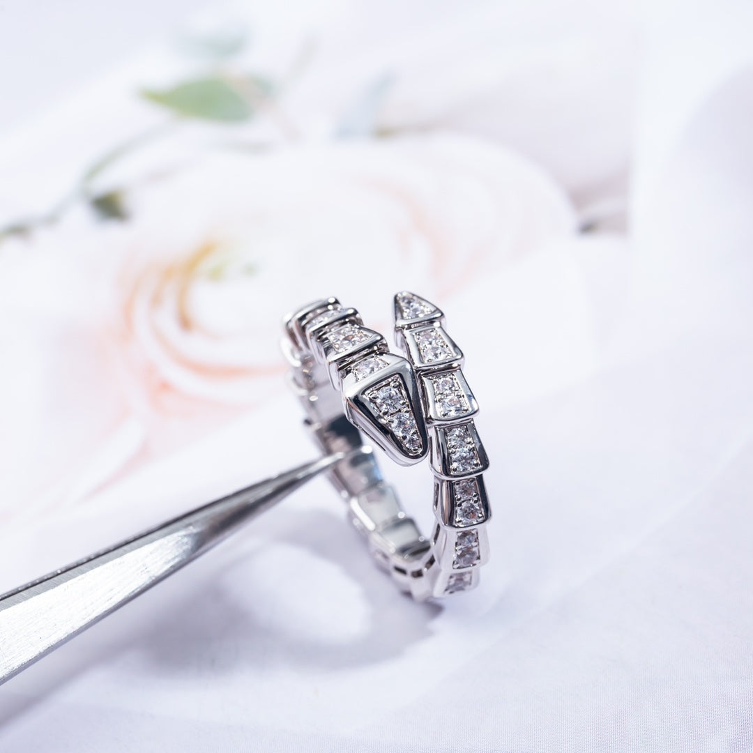 [Ornora Jewelry]SERPENTI RING SILVER DIAMOND PAVED 4MM