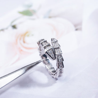 [Ornora Jewelry]SERPENTI RING SILVER DIAMOND PAVED 4MM