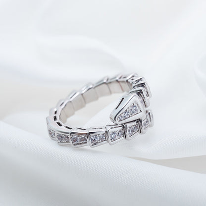 [Ornora Jewelry]SERPENTI RING SILVER DIAMOND PAVED 4MM