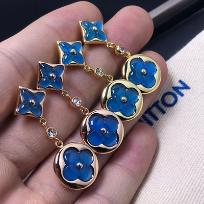 [Ornora Jewelry]STAR AND SUN AGATE DIAMOND EARRINGS