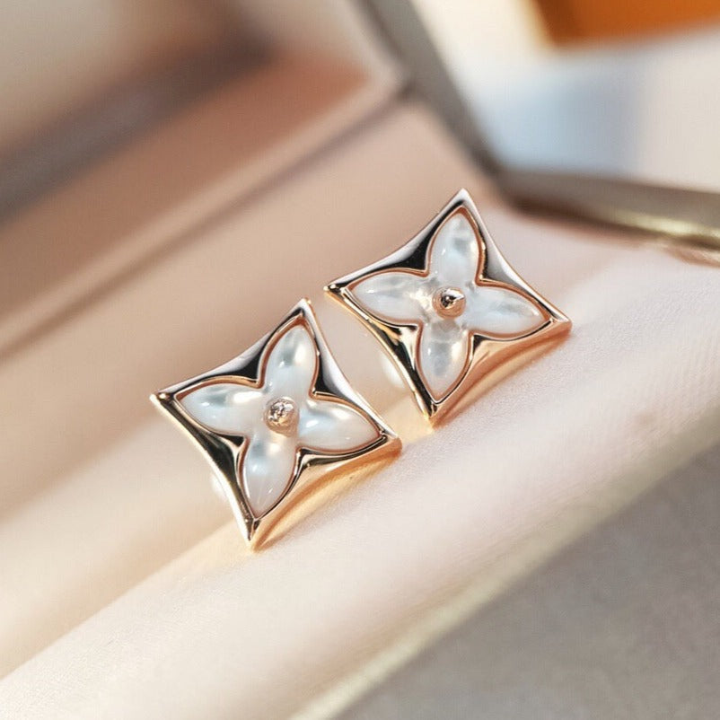 [Ornora Jewelry]STAR MOP PINK GOLD EARRINGS