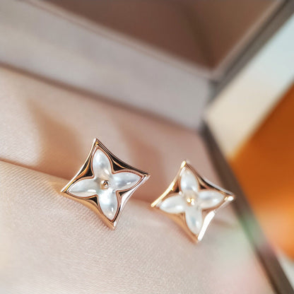 [Ornora Jewelry]STAR MOP PINK GOLD EARRINGS