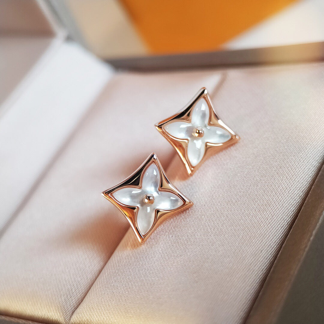 [Ornora Jewelry]STAR MOP PINK GOLD EARRINGS
