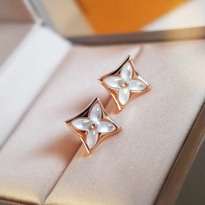 [Ornora Jewelry]STAR MOP PINK GOLD EARRINGS