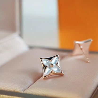 [Ornora Jewelry]STAR MOP PINK GOLD EARRINGS