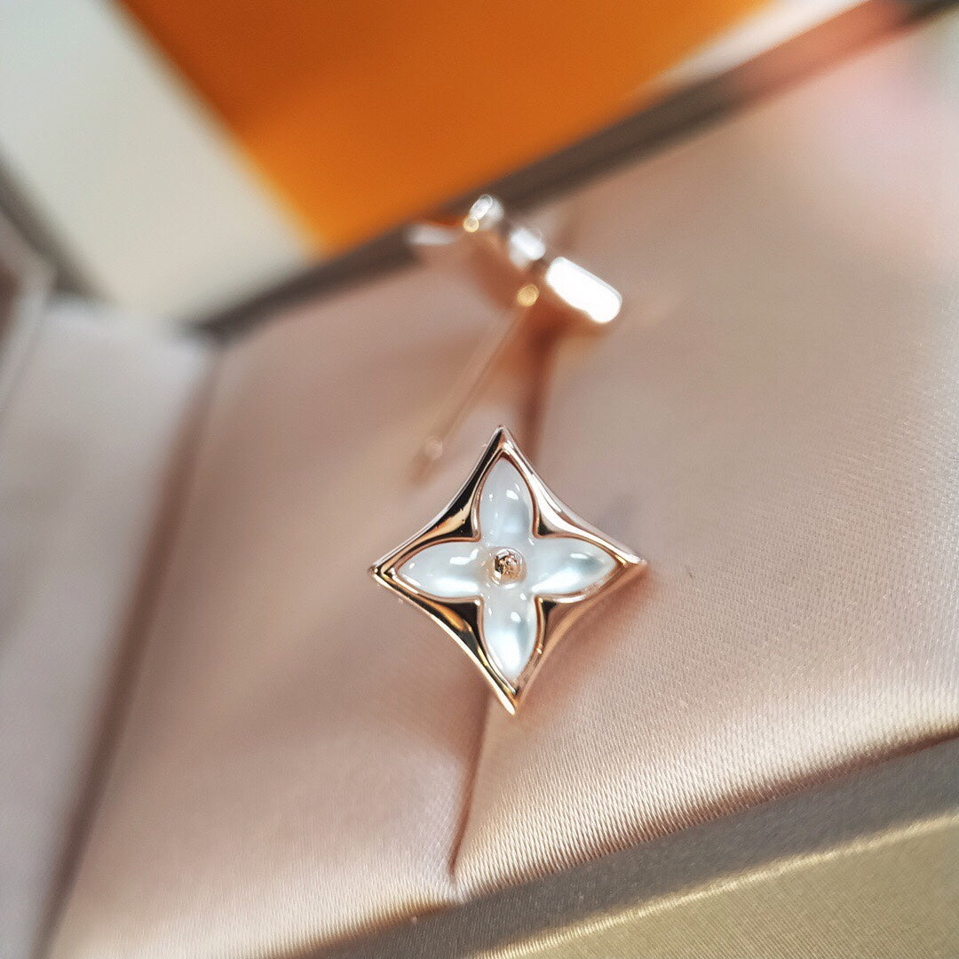 [Ornora Jewelry]STAR MOP PINK GOLD EARRINGS
