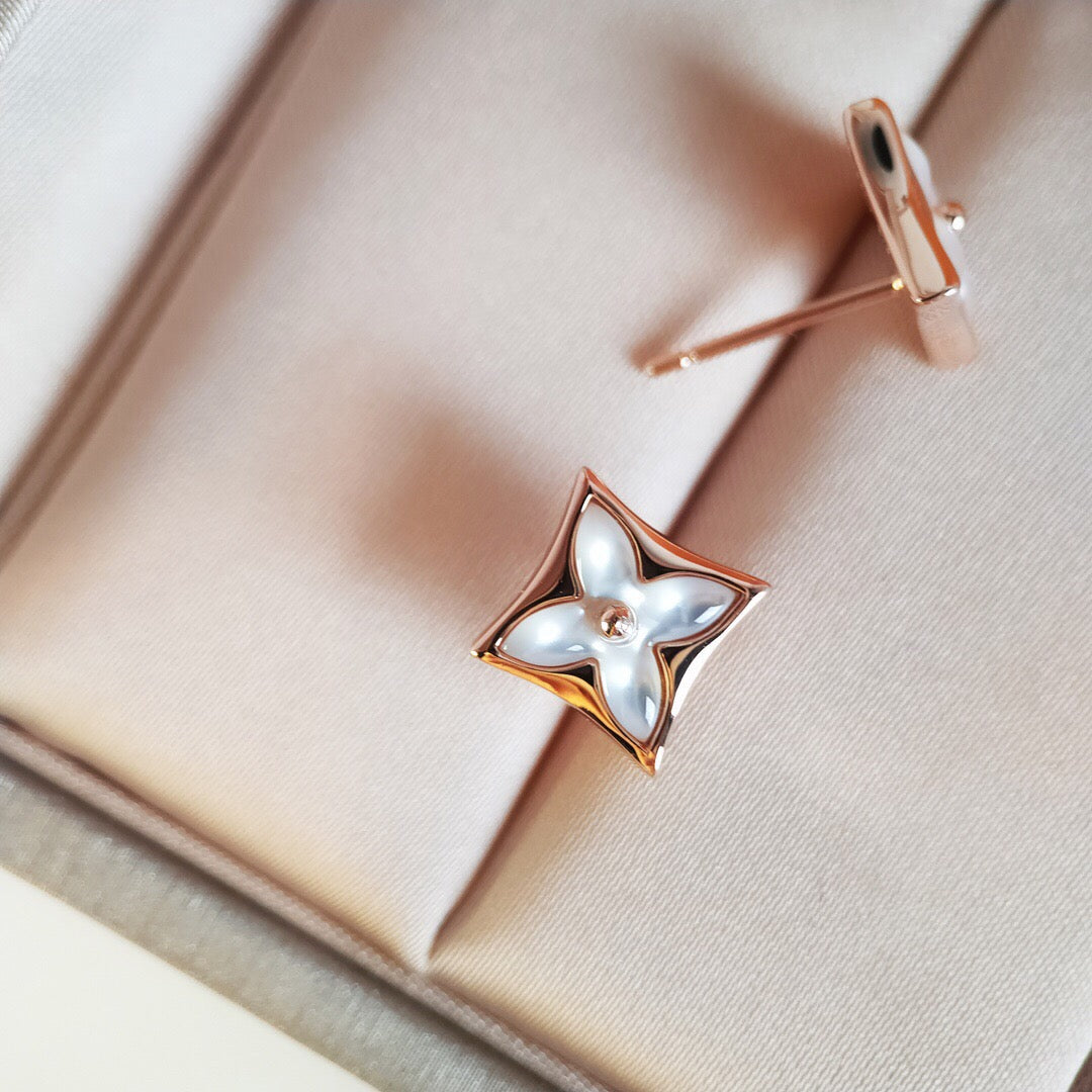 [Ornora Jewelry]STAR MOP PINK GOLD EARRINGS