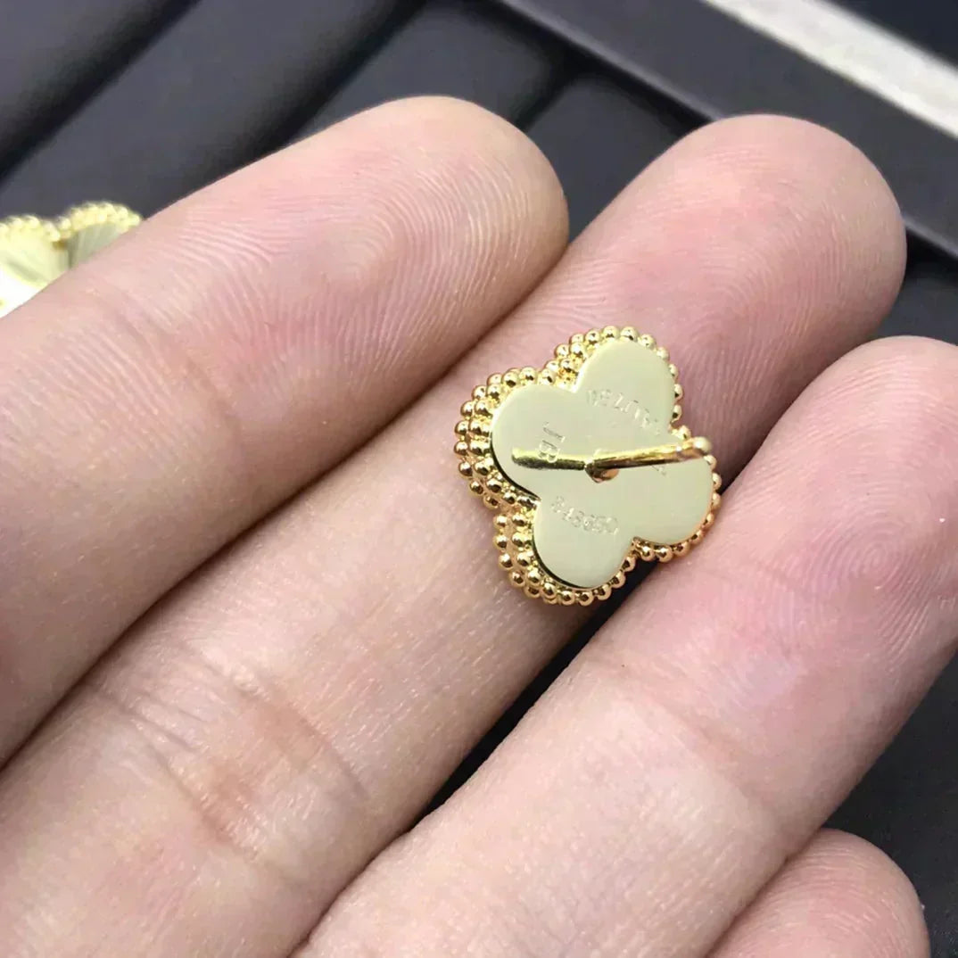 [Ornora Jewelry]CLOVER MINI 9.5MM LASER EARRINGS