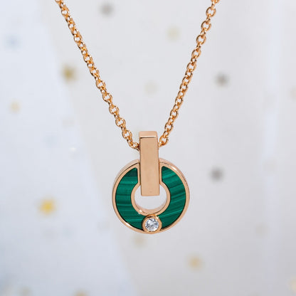 [Ornora Jewelry]GARI NECKLACE PINK GOLD MALACHITE