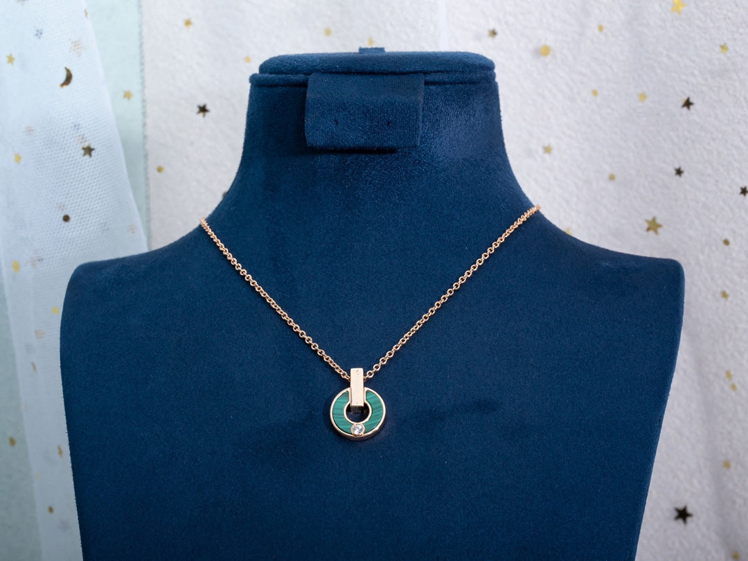 [Ornora Jewelry]GARI NECKLACE PINK GOLD MALACHITE