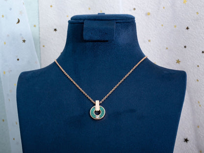 [Ornora Jewelry]GARI NECKLACE PINK GOLD MALACHITE