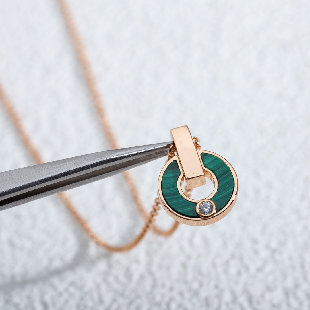[Ornora Jewelry]GARI NECKLACE PINK GOLD MALACHITE