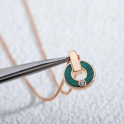 [Ornora Jewelry]GARI NECKLACE PINK GOLD MALACHITE