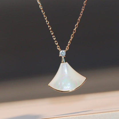 [Ornora Jewelry]DREAM NECKLACE WHITE MOP PINK GOLD 1 DIAMOND